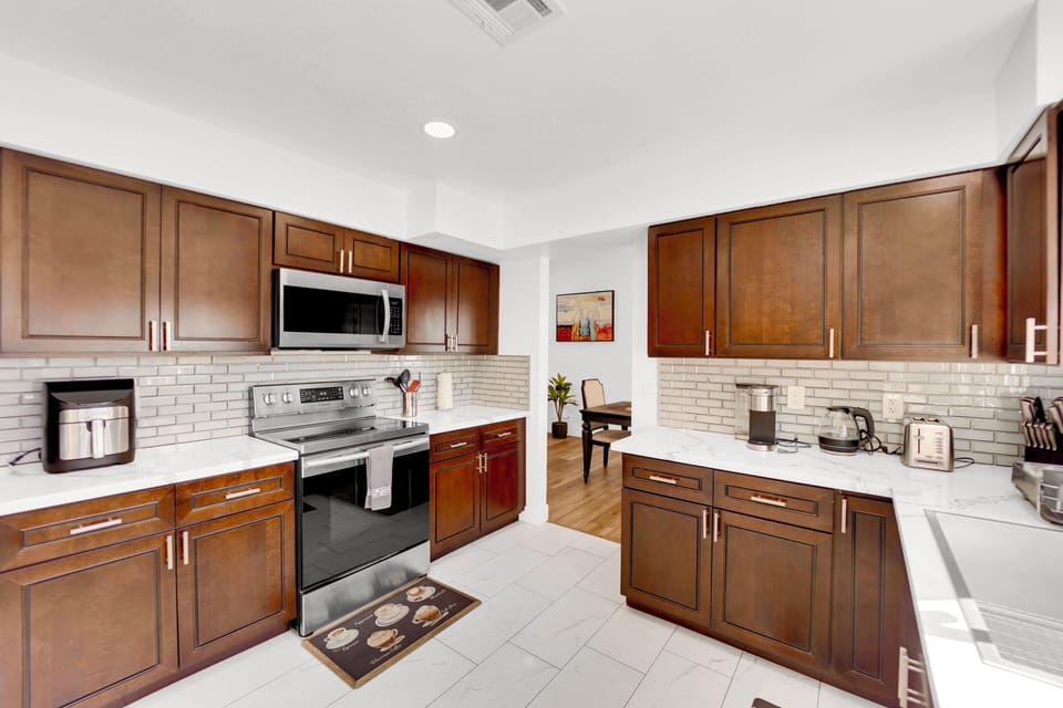 Kitchen viewed from the nook.