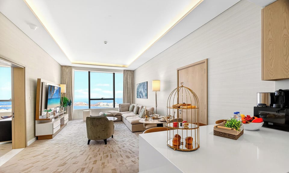 Panoramic Apartment, Sea View, Executive Level | Living room | 55-inch LED TV with digital channels