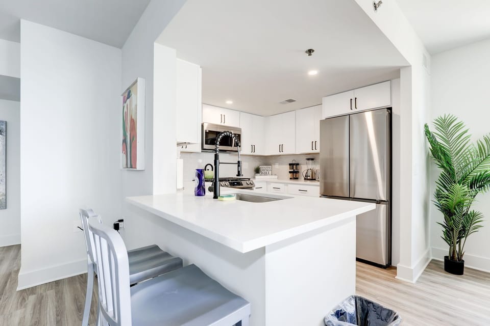 Modern kitchen island setup