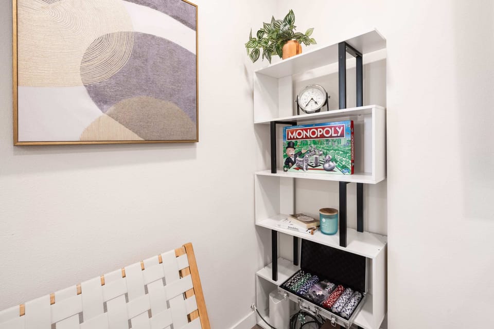 Our living room is stocked with a variety of board games, perfect for family fun nights or friendly competitions during your stay.