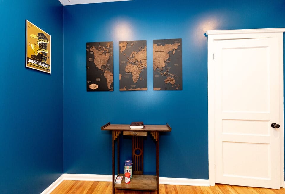 World Map Decor in Living Room