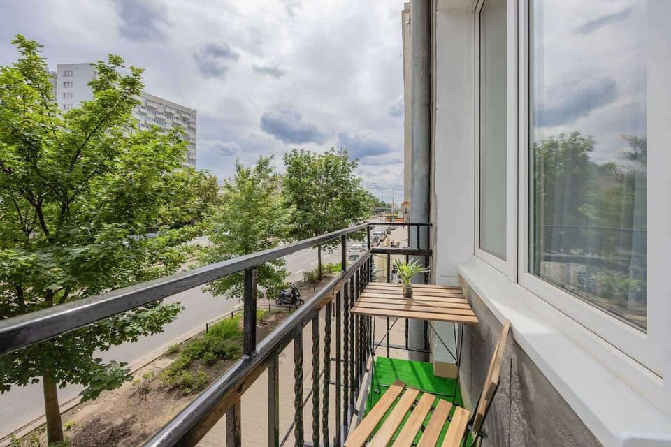 Balcony perfect for drinking coffee or tea. 
