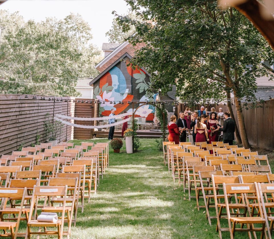 An extra large private backyard, tucked in behind Picton`s Main Street, just steps from some of the best restaurants in The County. Please contact us for information about our event and wedding packages.