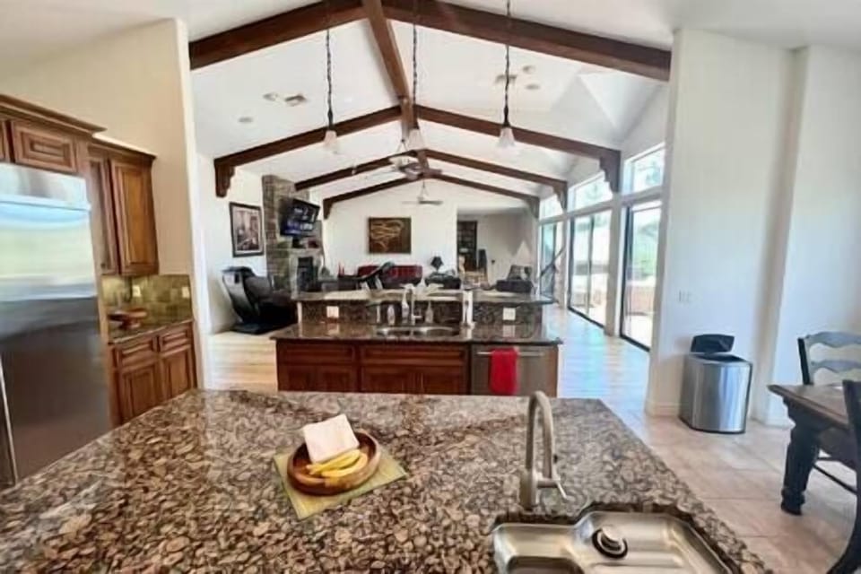 Large living area - view from kitchen island (double island)