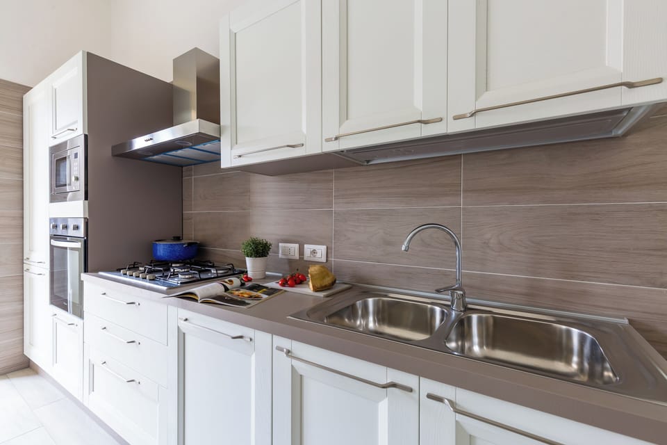 Apartment | Private kitchen | Full-size fridge, microwave, oven, stovetop