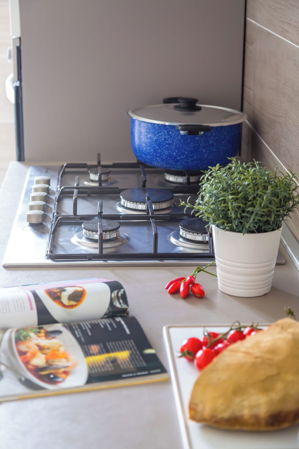 Apartment | Private kitchen | Full-size fridge, microwave, oven, stovetop