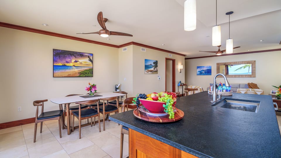 Enjoy laughter stories and delicious meals in our open concept dining area.