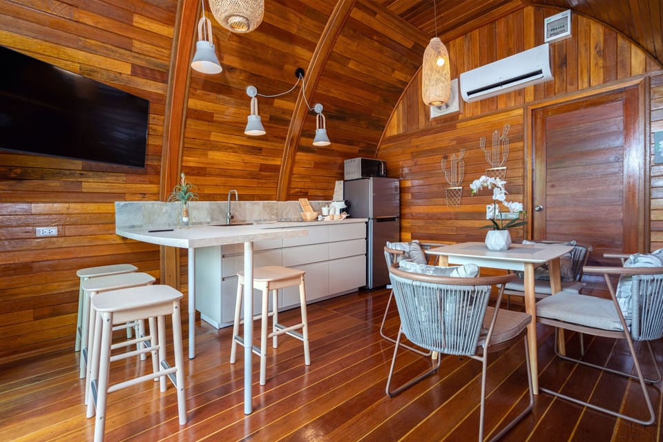 Design Villa, Patio, Garden View | Private kitchen | Fridge, microwave, stovetop, electric kettle