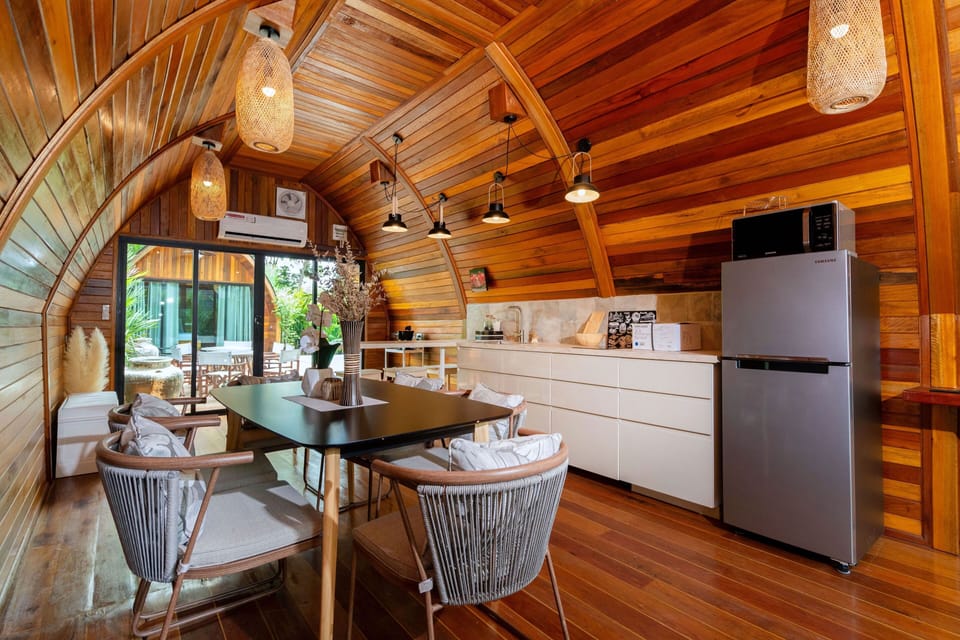 Design Villa, Patio, Garden View | Private kitchen | Fridge, microwave, stovetop, electric kettle