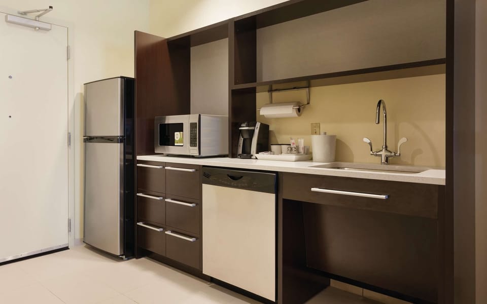 Studio, 2 Queen Beds, Accessible, Bathtub | Private kitchen | Full-size fridge, microwave, dishwasher, coffee/tea maker
