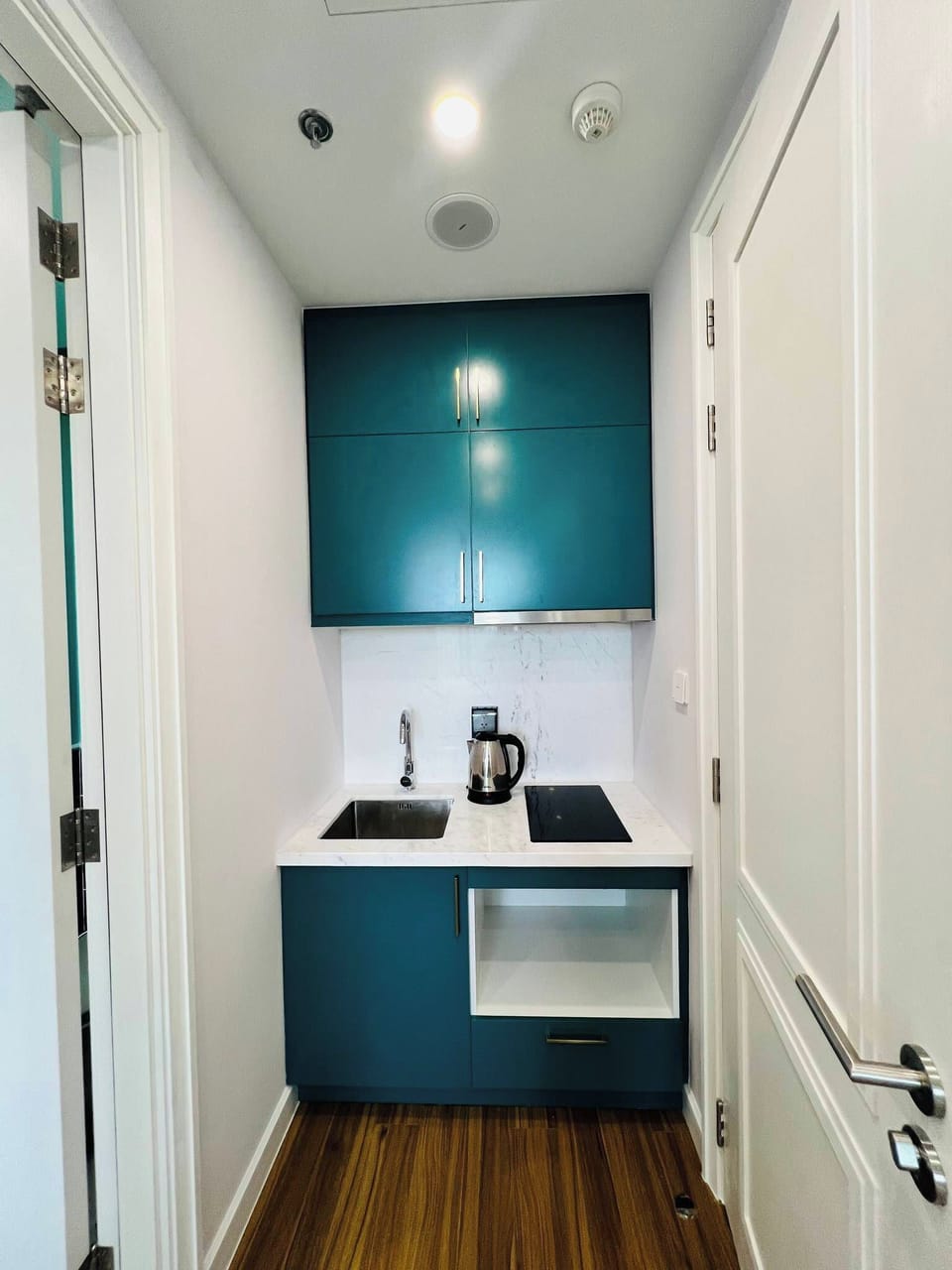 Mini-fridge, cookware/dishes/utensils, eco-friendly cleaning products