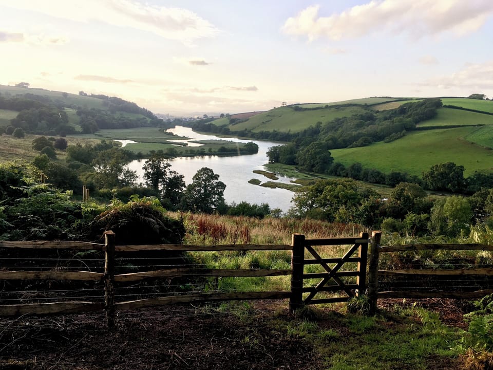 The River Dart valley towards Totnes from the footpath