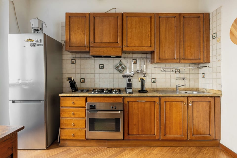Apartment | Private kitchen | Fridge, microwave, oven, stovetop