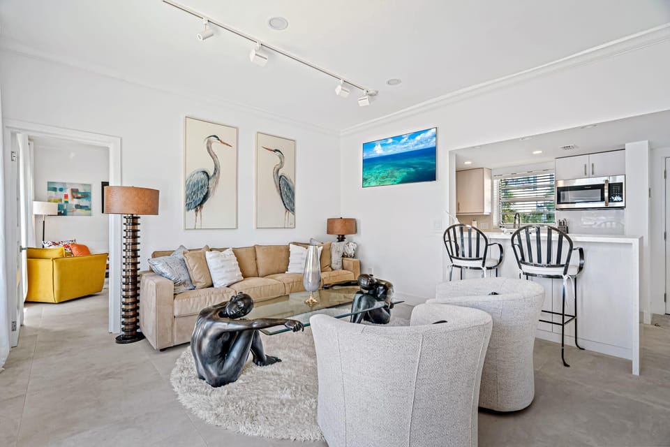 The interiors are bright and airy, giving you that beach house vibe.