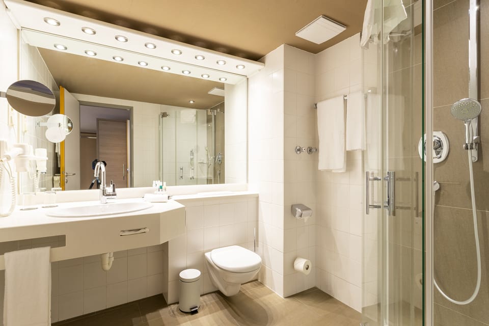 Free toiletries, hair dryer, towels