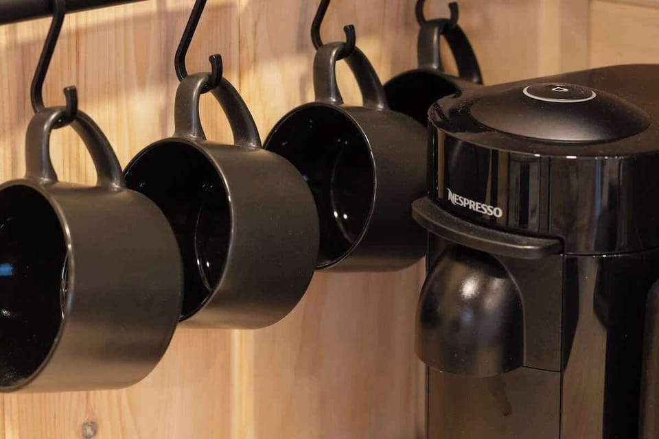 Start your morning with a fresh cup of coffee from our Nespresso machine.