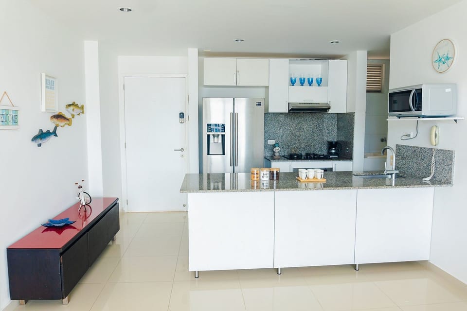 Apartment | Private kitchen | Full-size fridge, microwave, stovetop, espresso maker