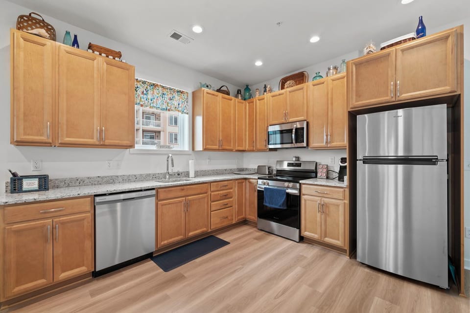 Sleek stainless steel apliances