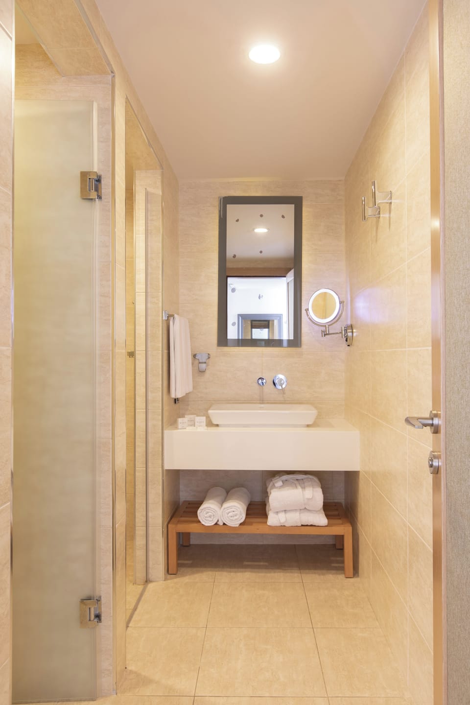 Standard Double Room, Balcony, Sea View | Bathroom | Shower, eco-friendly toiletries, hair dryer, towels