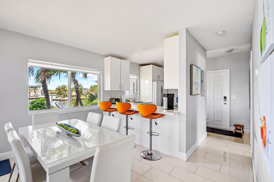Our dining table can comfortably sit up to 6 people.