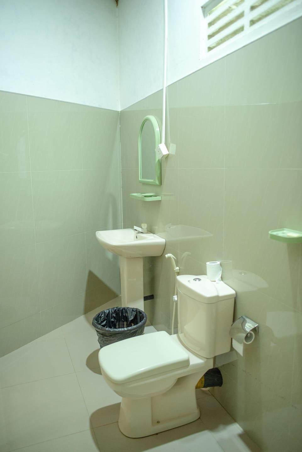 Shower, soap, toilet paper