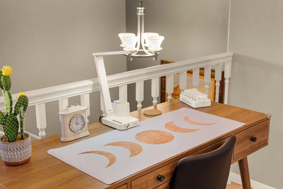 Main level work station with multiple charging station