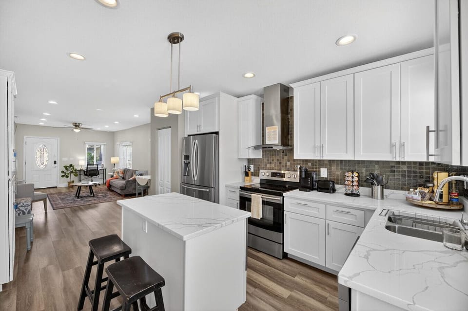 Kitchen with bar seating