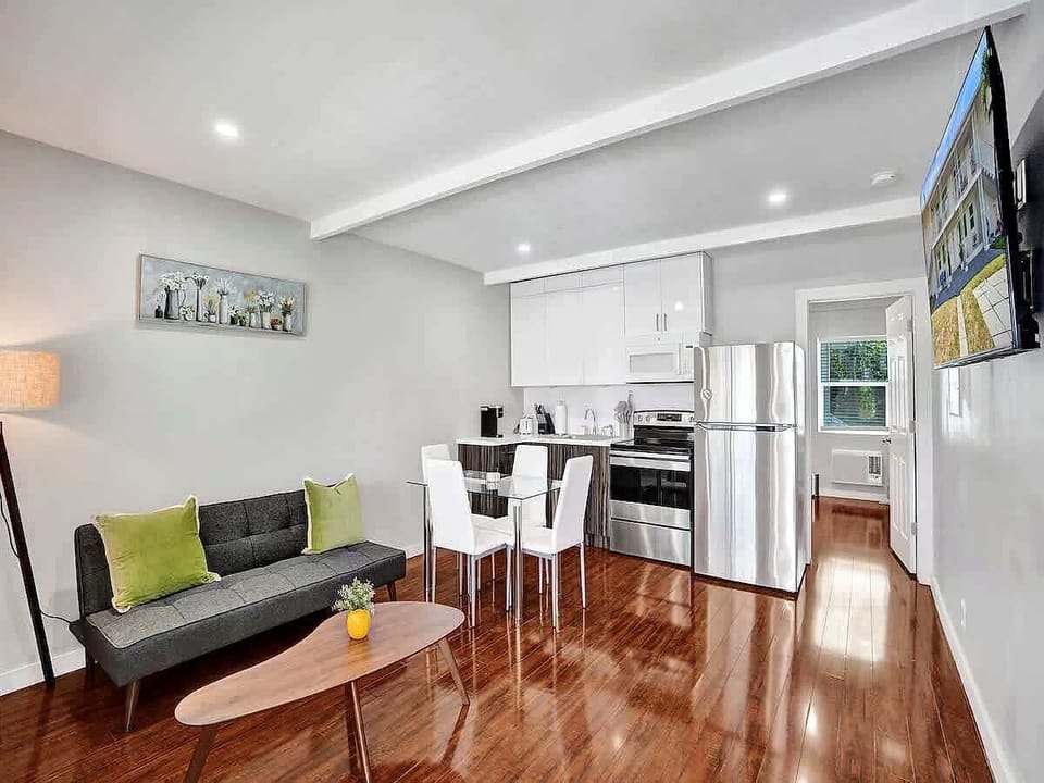 Bright open-plan living, dining and kitchen area