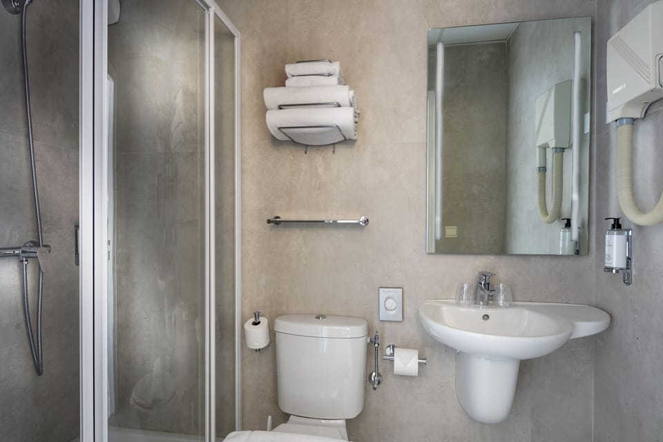 Free toiletries, hair dryer, towels