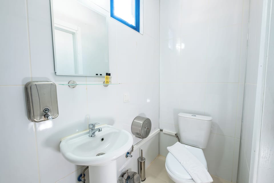 Shower, hair dryer, slippers, bidet