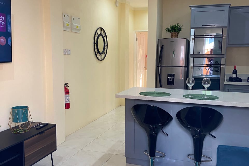 Apartment | Private kitchen | Fridge, microwave, oven, stovetop