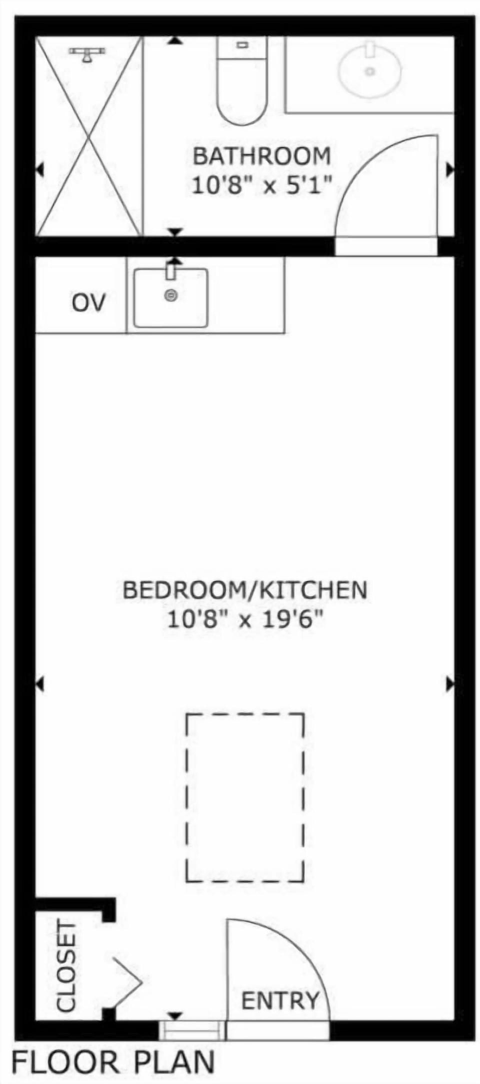 Studio Floorplan - 306Square Feet
