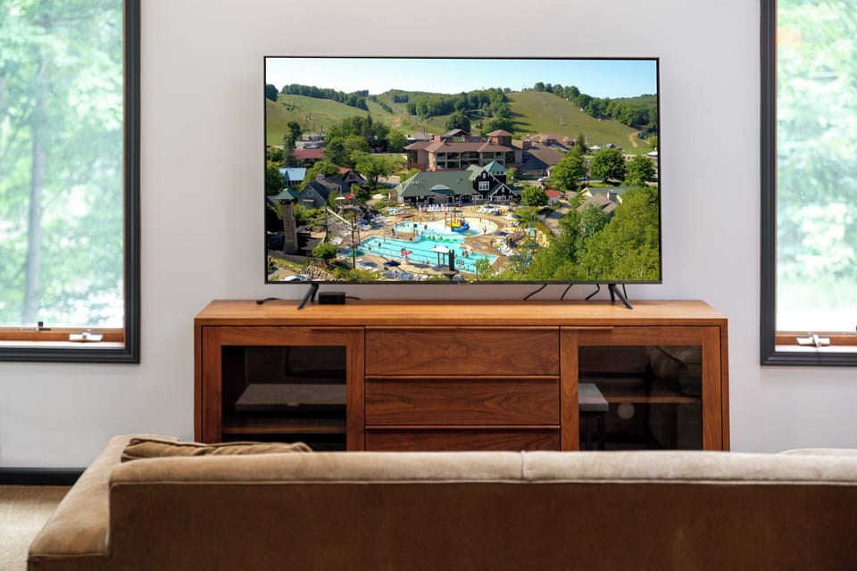 Kick back on the sofa & stream your favorites on the large flat-screen TV.