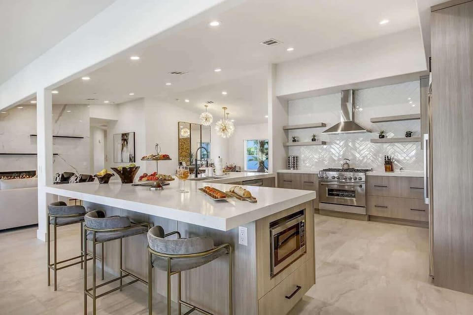Whether you're preparing meals or hosting a private chef dinner, the space is as functional as it is beautiful.