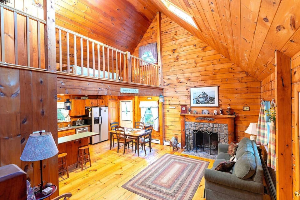 Large living room opens to the dining area and kitchen.