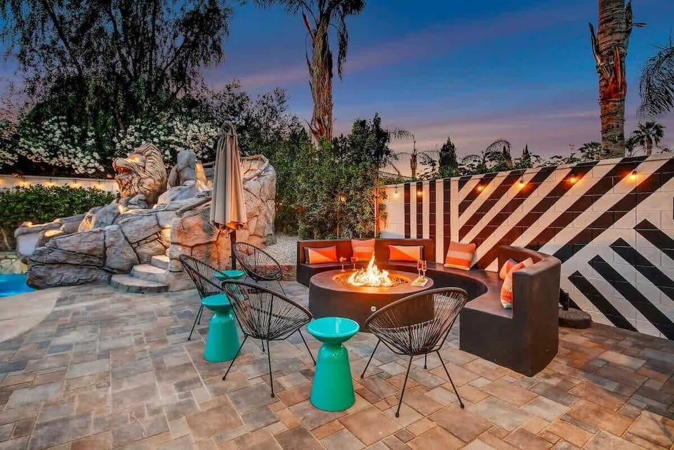 Cozy up under the stars with our vibrant firepit seating area. Ideal for evening cocktails and conversations.