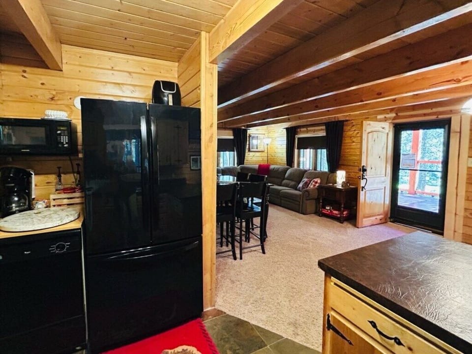 Open concept kitchen and living area. 