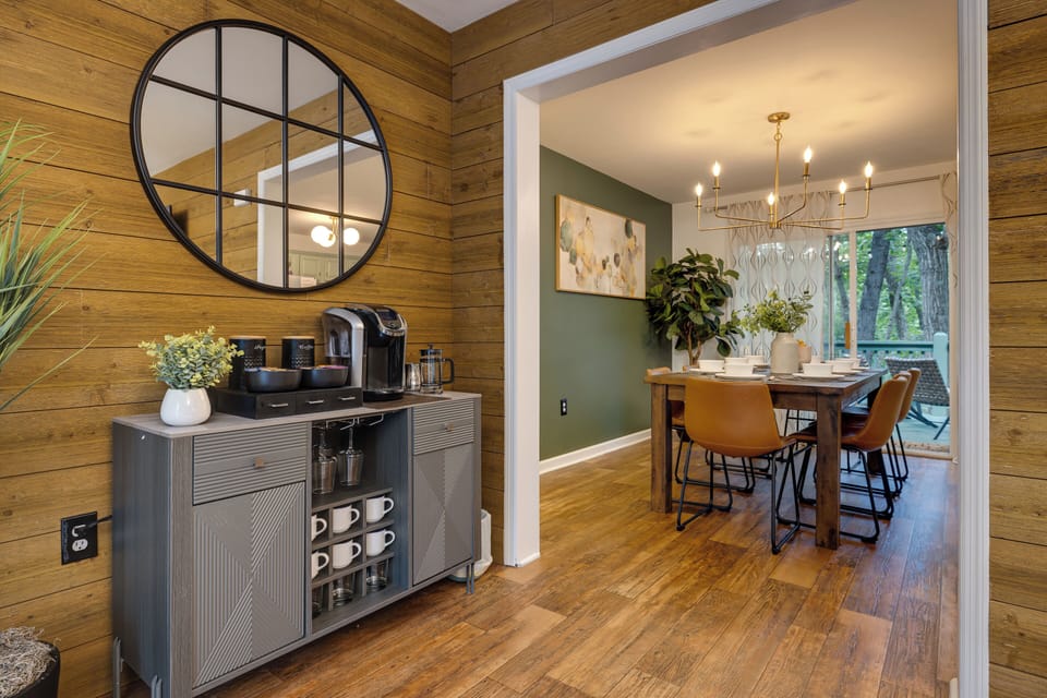 Start your day at our stylish coffee station, adjacent to the dining area.