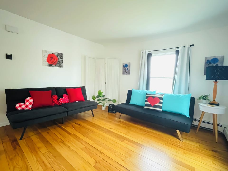 2 couches both futons extra blankets !!