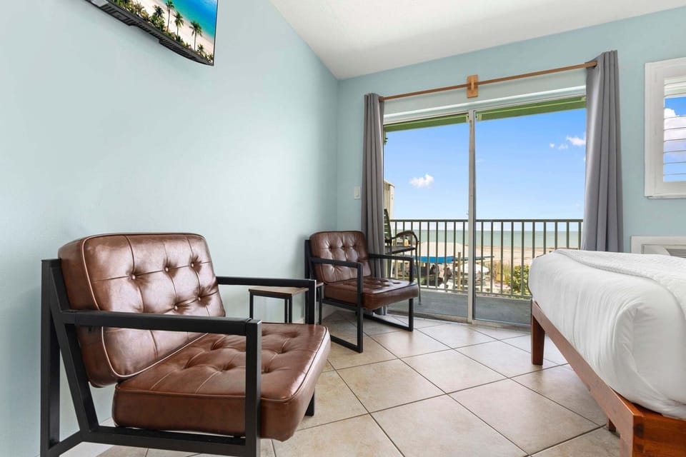 Room overlooks the beach, ocean, and the Dune Bar on the ground floor