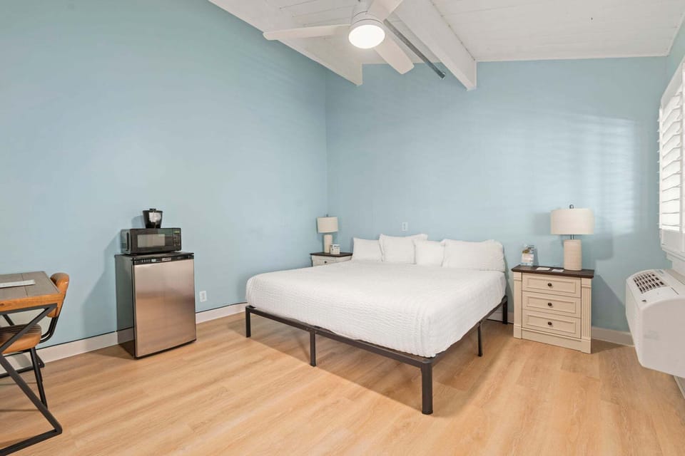 Comfortable rustic charm with wood ceilings, coastal colors, and decor.