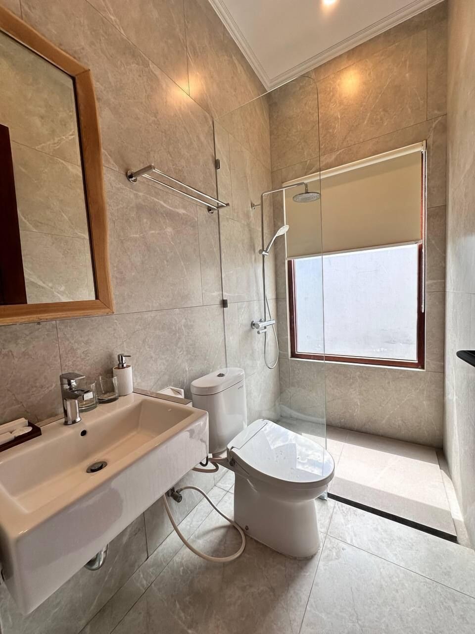 Standard Villa, Non Smoking | Bathroom | Combined shower/tub, deep soaking tub, rainfall showerhead