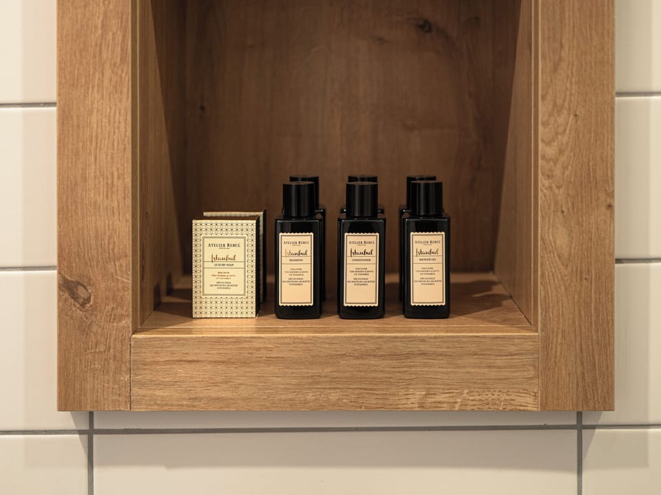 Shower, free toiletries, hair dryer, slippers