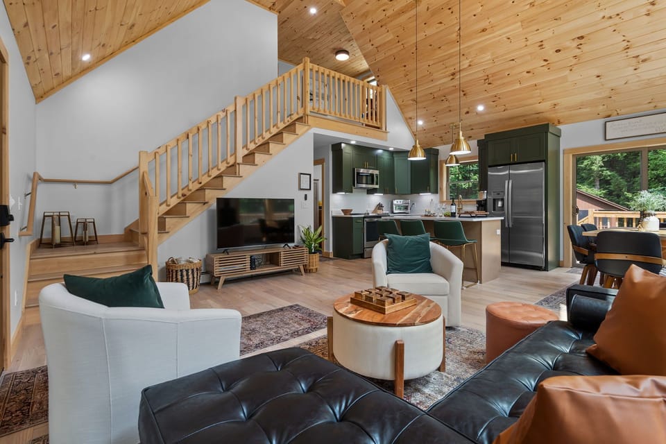 Modern Mountain living - open concept with cozy touches