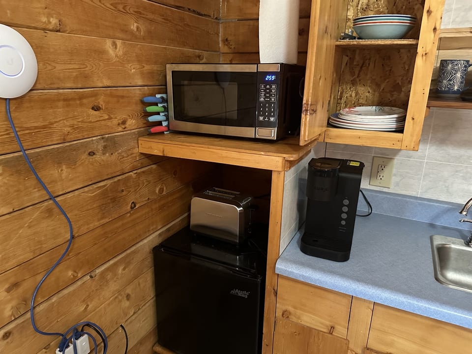 Microwave and Small Refrigerator