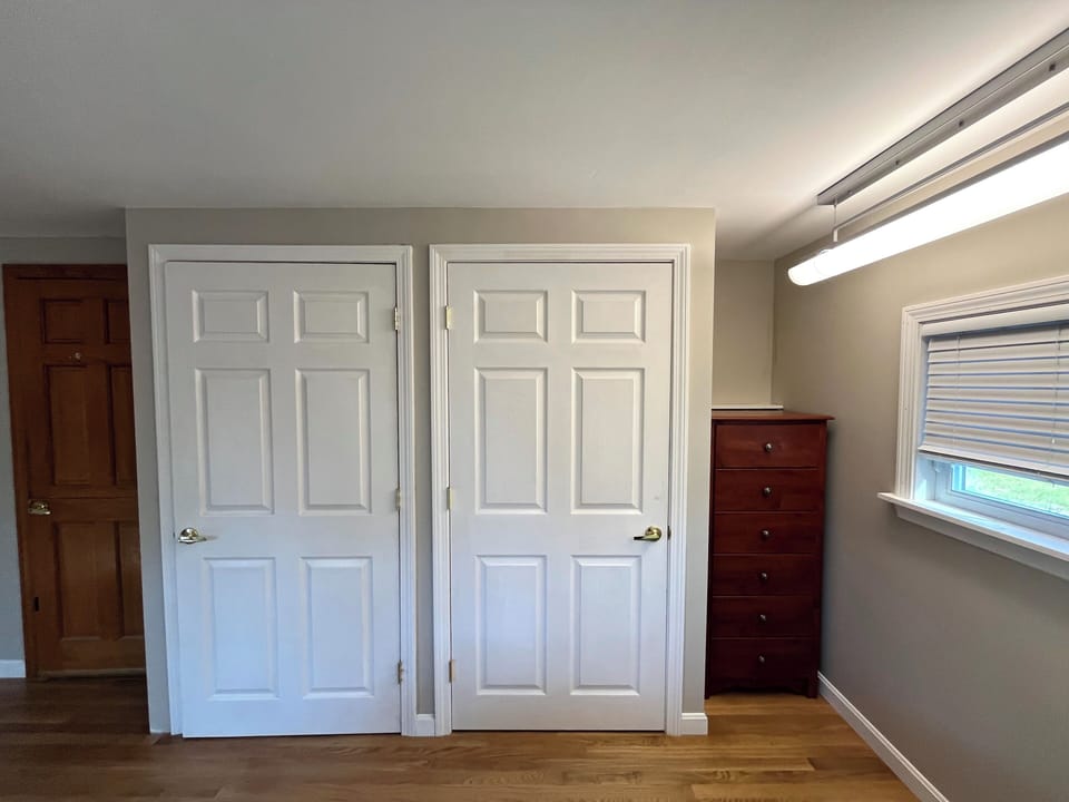 dresser and large closets