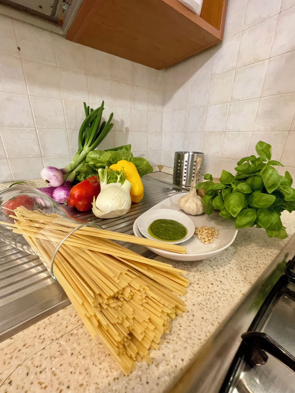 Family Apartment | Private kitchen | Fridge, microwave, oven, stovetop