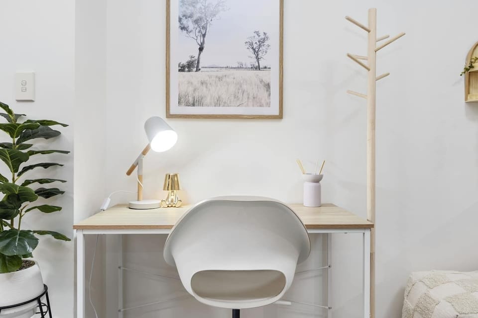 Simple and calming, this nook is perfect for focused work or study.