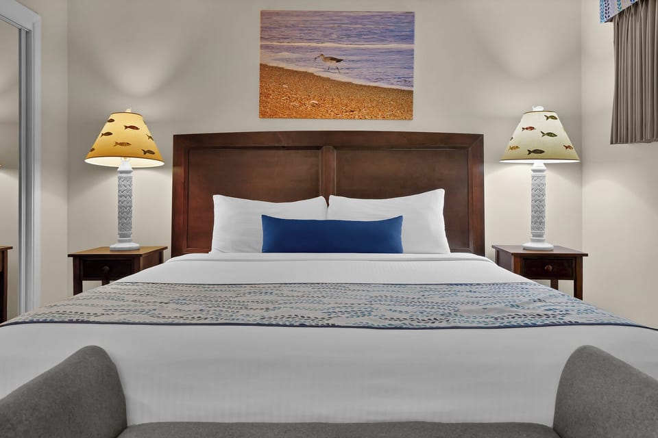Drift off to sleep in your coastal-themed bedroom, where ocean artwork and nautical touches create the perfect seaside retreat.