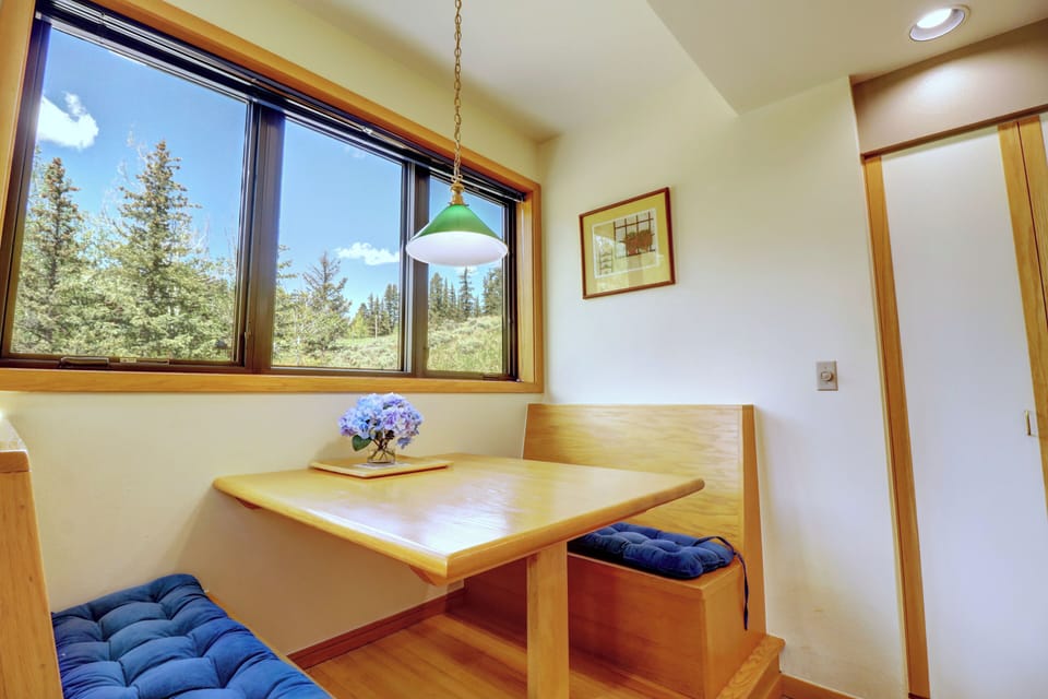 Breakfast nook located at the end of the kitchen